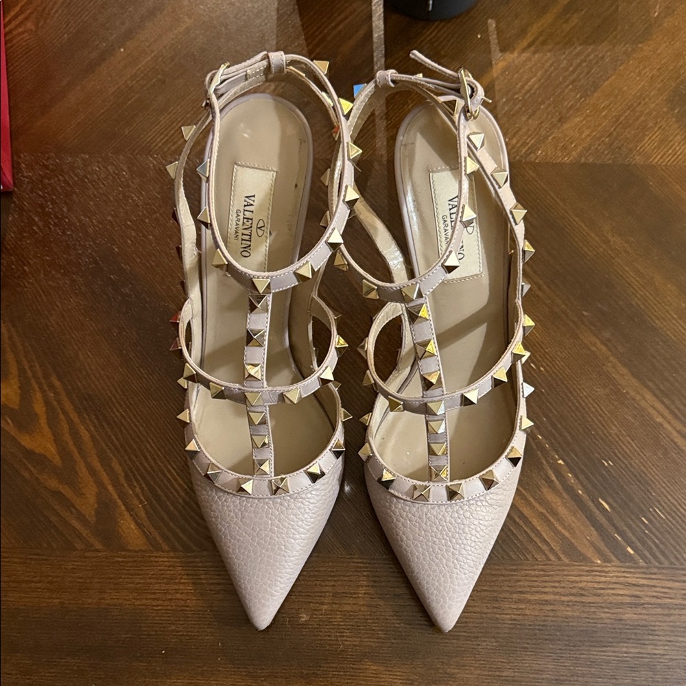 Valentino Women's Beige Studded Heels